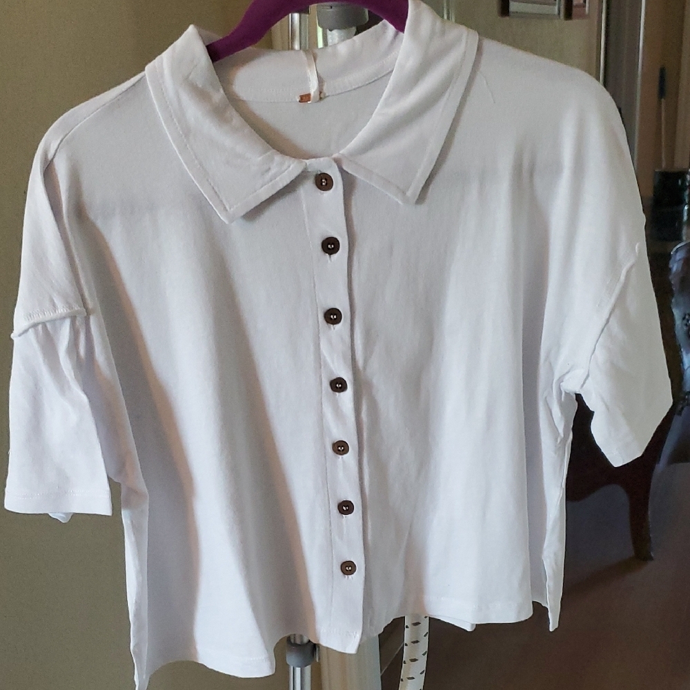 White Button-Up Women's Top